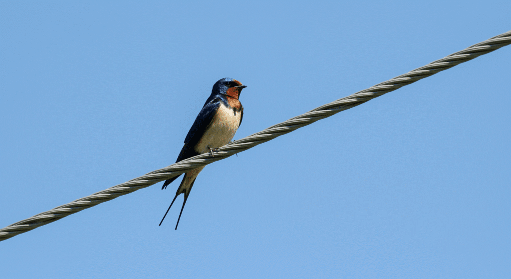 Barn Swallow perched on wire
