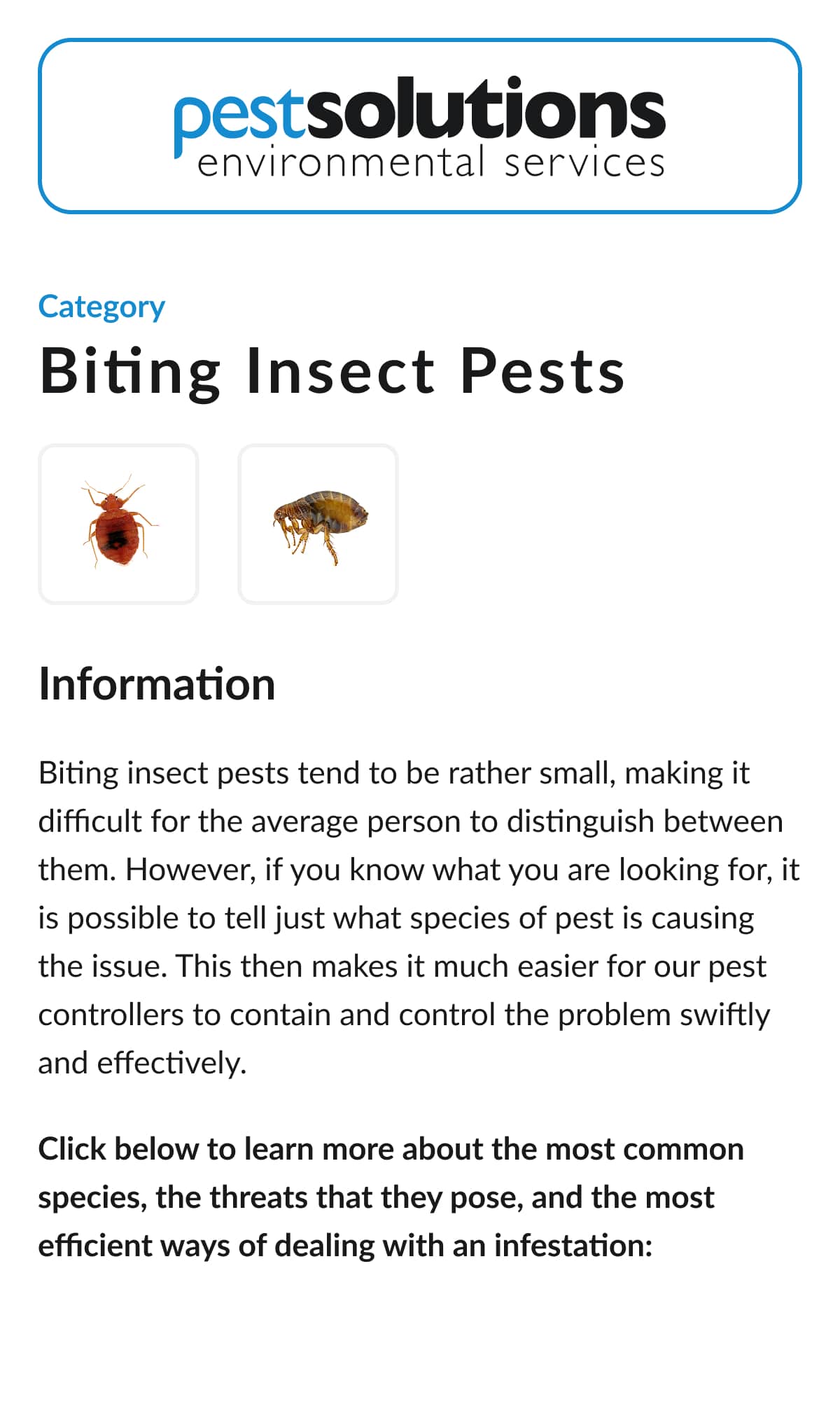 Biting Insect Pests