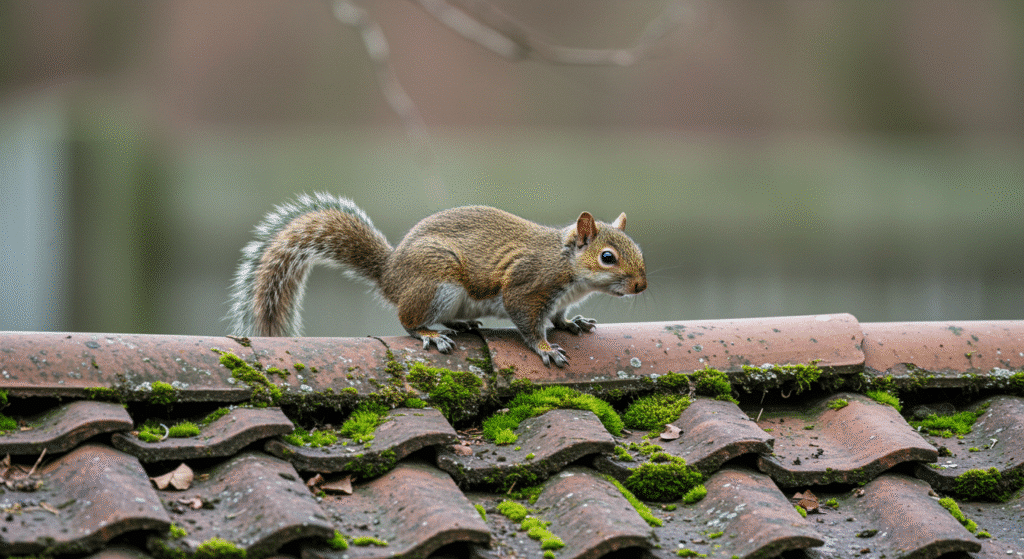 Grey Squirrel on Roof