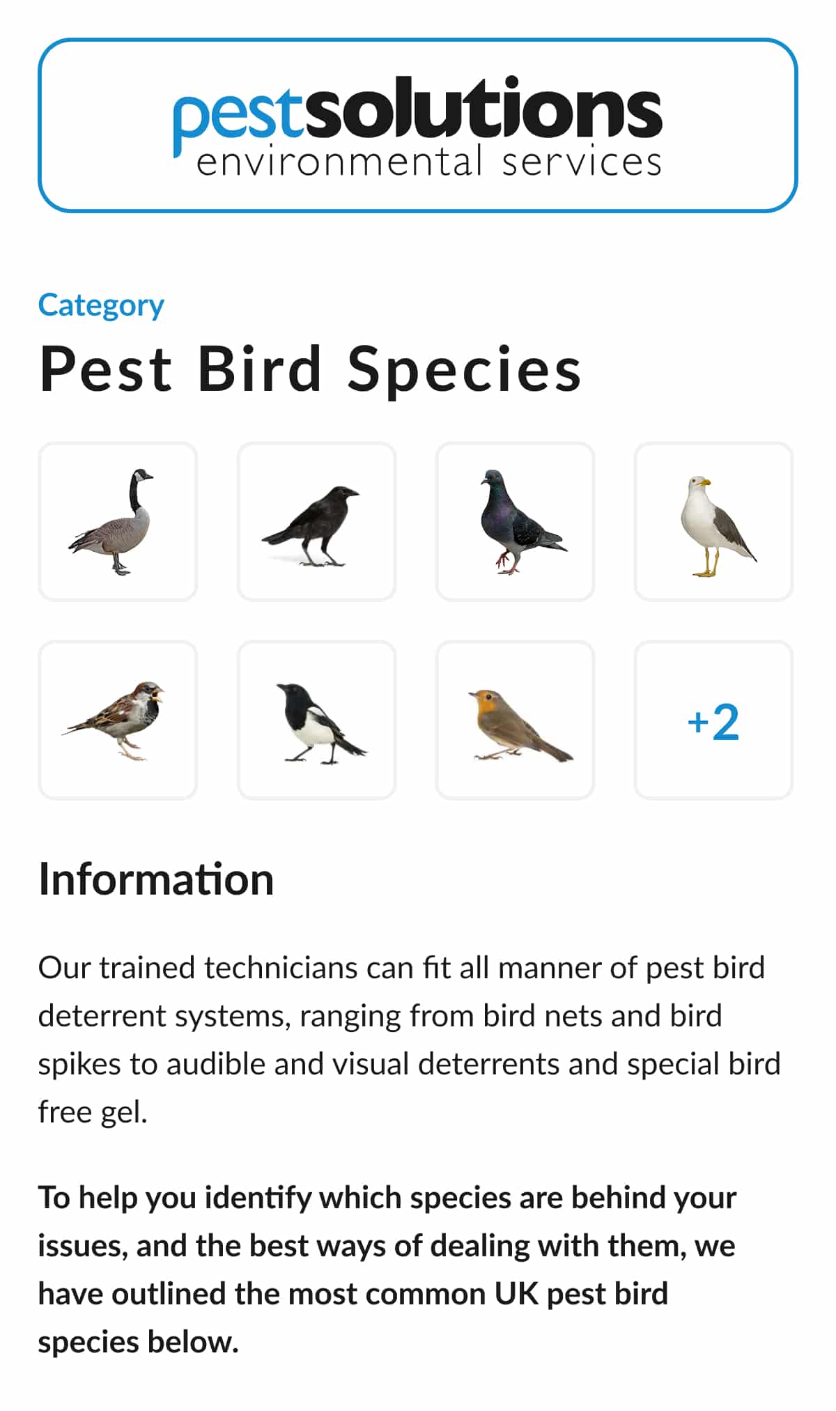 Pest Bird Species