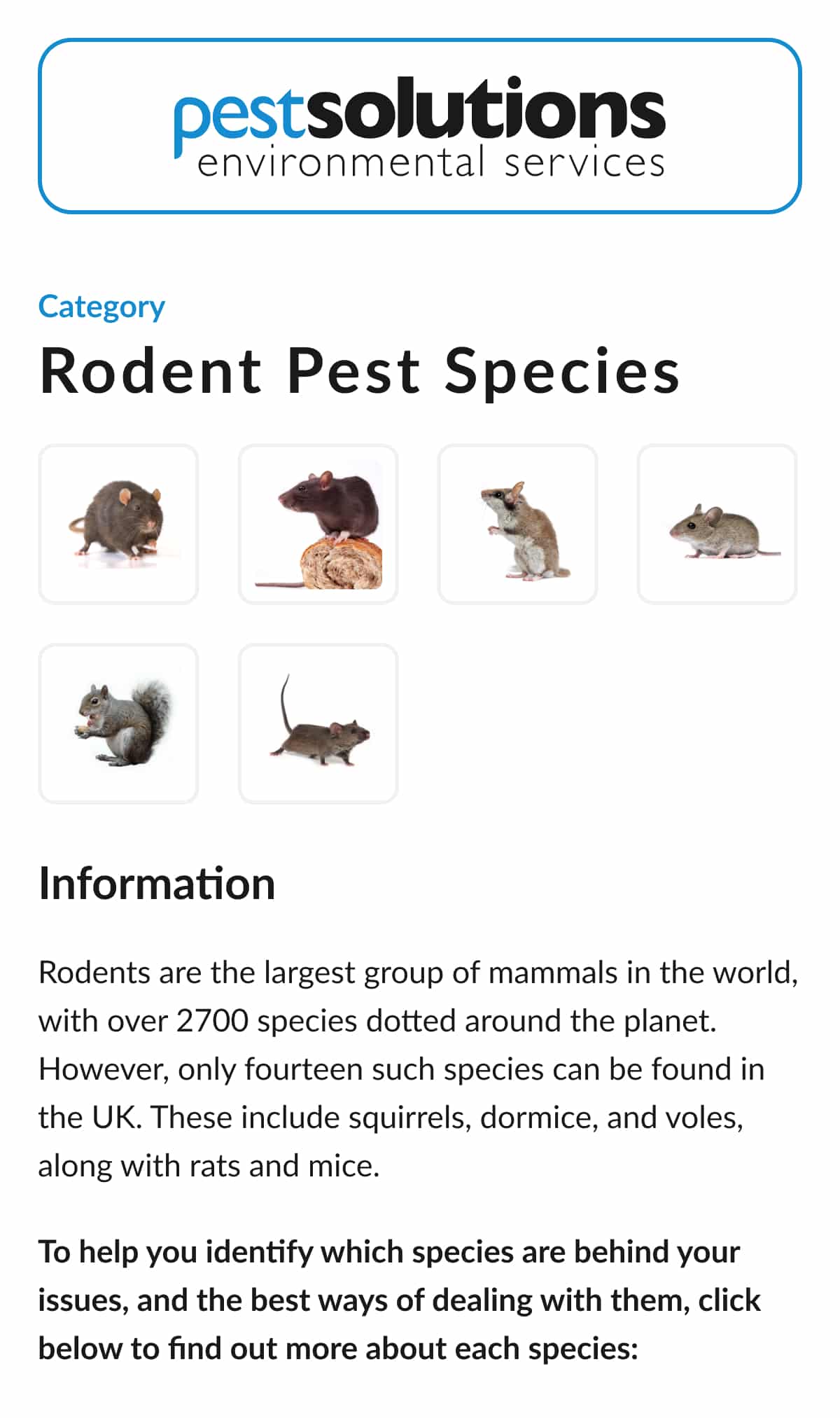 Rodent Pest Species